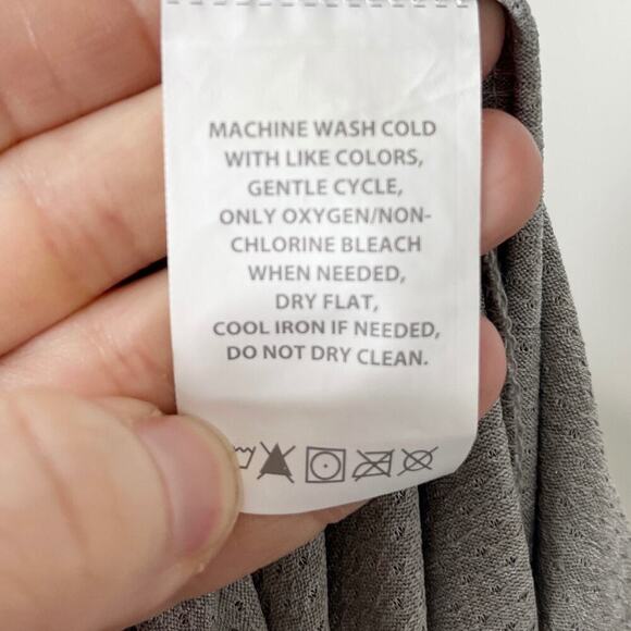 C&C California Women's Cold Shoulder Mesh Top Size L Gray Open Back Long Sleeve - Picture 10 of 10